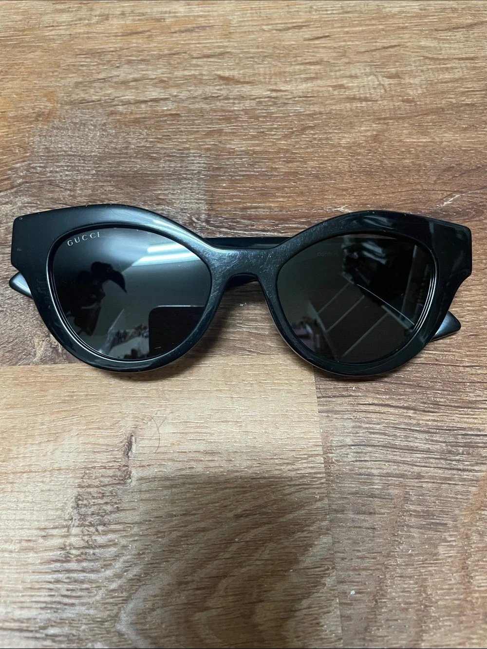 Gucci Black Round Cat-Eye Sunglasses
